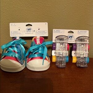 Build-A-Bear Sneakers with Roller Skates - Blue & Pink, NWT